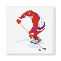 Red Blue Ice Hockey Player