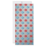 Red blue snowflakes on silver fade