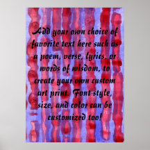 Red & Blue Watercolor Stripes Abstract Background Posters