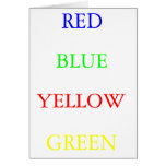 Red Blue Yellow Green cards