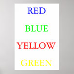 Red Blue Yellow Green posters