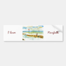 Red Boat in Mundesley, Norfolk Bumper Stickers