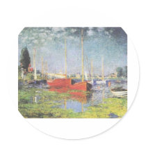 Red Boats, Argenteuil, Claude Monet Stickers