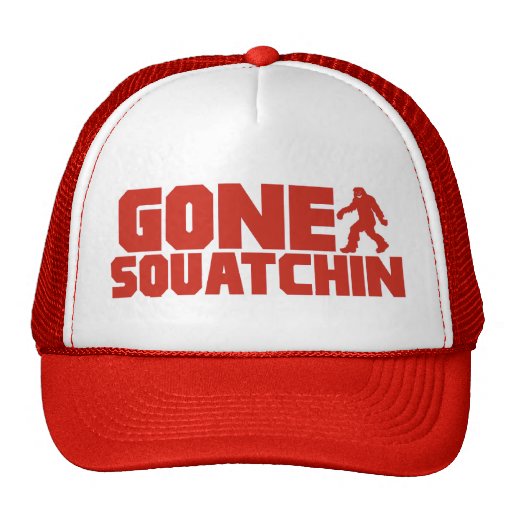 Red Bobo GONE SQUATCHIN Hat Finding Bigfoot