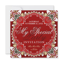 Red Bohemian Special Party Invitation