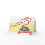 Red Bonsai Greetings Greeting Cards