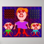 Red bootsy with mum and sis posters