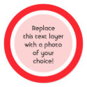 Red Border With White Trim - Custom Stickers