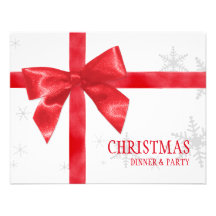 Red Bow Christmas Party invitation
