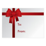Red Bow Gift Tag business cards