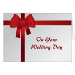 Red Bow Second Wedding Card