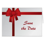 Red Bow Winter Wedding Save the Date Card