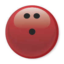RED BOWLING BALL FRIDGE MAGNETS