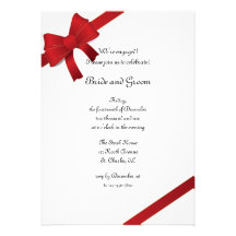 Red Bows Engagement Party Invitation