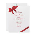 Red Bows Holiday Open House Party Invitation