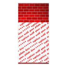 Red Brick w/Spotlight Background Photo Card Template