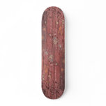 Red brick wall, chipped paint skateboards