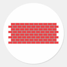 red brick wall round sticker