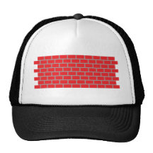 red brick wall trucker hat