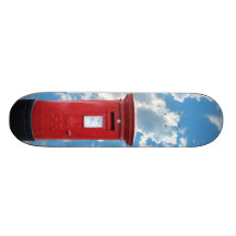 Red British Post box Skateboard