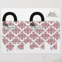 Red Brocade Favour Basket Template Custom Flyer