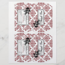 Red Brocade Mini Puff Box Template Personalized Flyer