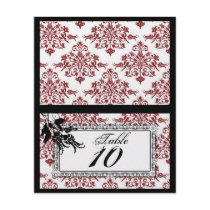 Red Brocade Table Card B2 Personalized Flyer