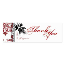 Red Brocade TY Skinny Gift Tag Business Card