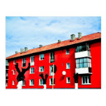 Red building postcard