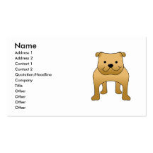 Red Bulldog. Dog Cartoon. Business Cards