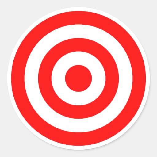 Red Bullseye Target Round Sticker Zazzle