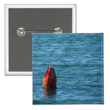 Red Buoy on the Ocean Button