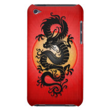 Red Burst Chinese Dragon iPod Touch Case