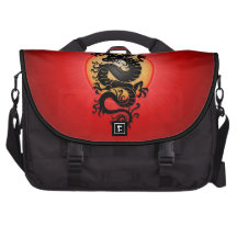 Red Burst Chinese Dragon Laptop Bags