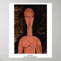 Red Bust By Amedeo Modigliani Print