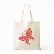 Red Butterfly Tote Bag