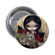 "Red Butterfly Ferrets" Button