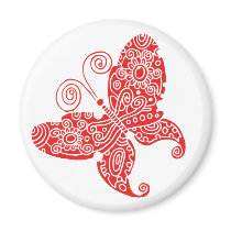 Red Butterfly Magnet