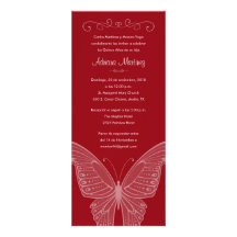 Red Butterfly Quinceanera Invitations