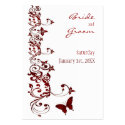 Red Butterfly Save the Date for Weddings business cards