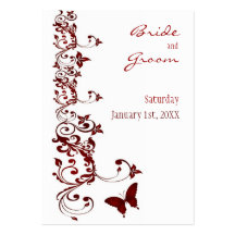 Red Butterfly Save the Date for Weddings Business Card Templates