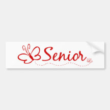 Red Butterfly Senior Bumper Sticker