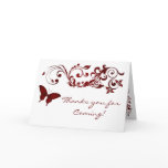 Red Butterfly, Thanks you Card for Weddings