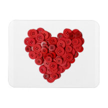 Red  button heart magnets
