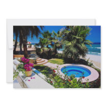 Red Cabo Surf Villa, Baja, Mexico flowers Custom Invites