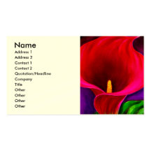 Red Cala Lily Flower Painting Art - Multi Business Card Template