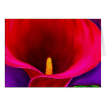 Red Cala Lily Flower Painting Art - Multi