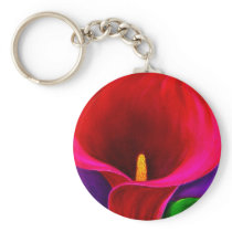 Red Cala Lily Flower Painting Art - Multi
