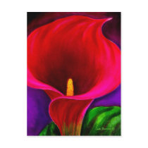 Red Cala Lily Flower Painting Art - Multi