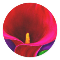 Red Cala Lily Flower Painting Art - Multi